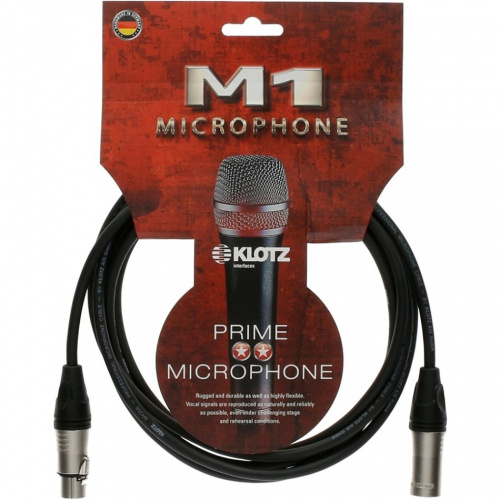KLOTZ M1K1FM1000 M1 готовый микрофонный кабель на основе MY206, разъёмы Klotz XLR мама XLR папа, длина 10 м