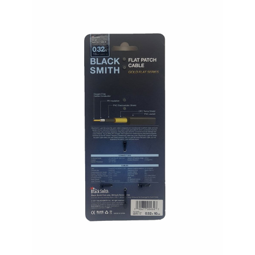 BlackSmith Patch Cable Gold Flat 0.32ft GSFPC-10 патч-кабель, 10 см, угл Jack + угл Jack, позол кон фото 4