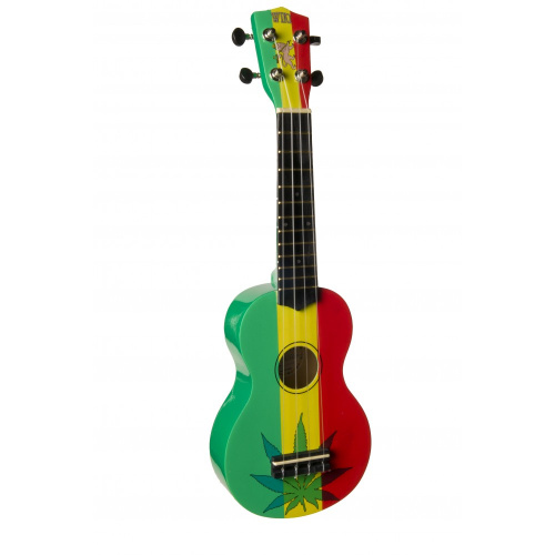 WIKI UK/RASTA гитара укулеле сопрано, липа, рисунок Флаг Ямайки RASTA чехол в компл.