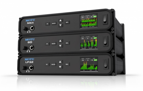 MOTU 8D AVB/USB цифровой аудио интерфейс с SRC, DSP, 24бит/192кГц, 160x128 LCD дисплей, 4 кнопки нав фото 3