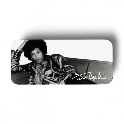Dunlop Jimi Hendrix Silver Portrait JHPT05H Pick Tin сувенирный набор медиаторов в пенале, жест, 12ш фото 2