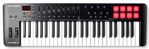 M-Audio Oxygen 49 MKV 49 клавишная USB MIDI клавиатура LCD дисплей 8 энкодеров 8 пэдов 9 фейдеро фото 2