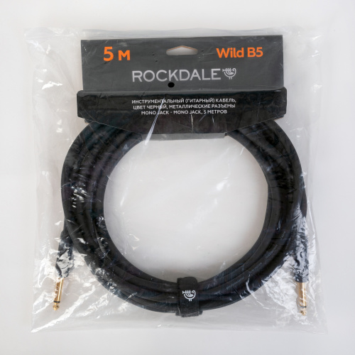 ROCKDALE Wild B5 инструментальный (гитарный) кабель, цвет черный, металлические разъемы mono jack - mono jack, 5 метров фото 7
