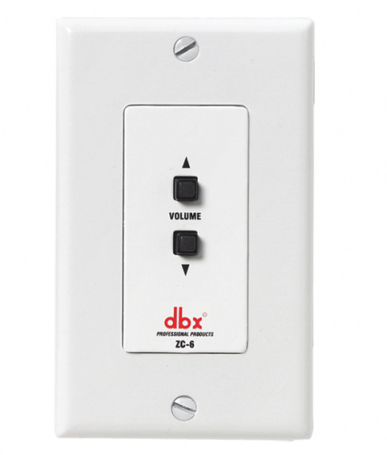 dbx ZC-6 настенный контроллер. 2 кнопки Вверх/Вниз управления громкостью сигнала. Подключение Cat5, 2xRJ45