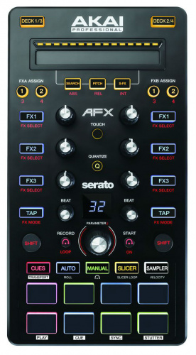 AKAI PRO AFX дополнительный контроллер эффектов Serato DJ, 8 подсвеченных педов, чувствительных к силе нажатия, расширенный контроль над эффектами. по