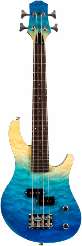 FLIGHT Mini Bass TBL электроукулеле бас, цвет transparent blue, чехол в комплекте фото 2