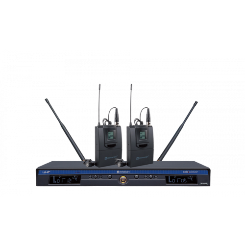 Relacart UR-112DMT 2-х канальный приемник UR-112D + два поясных передатчика ET-60 + 2 петл. микр