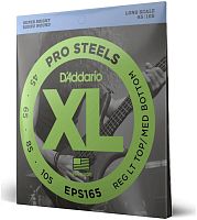 D'Addario EPS165 струны для бас-гитары, ProSteels/Long, 45-105