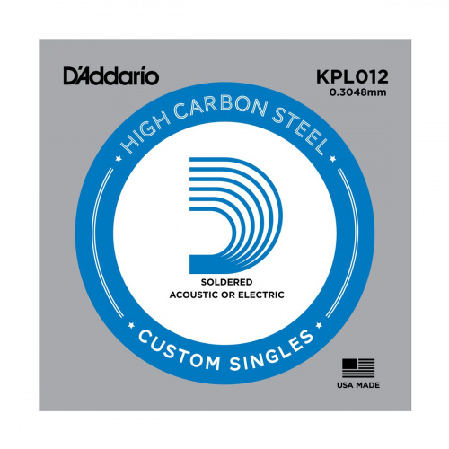 D'Addario KPL012 отдельная струна 0,012", армированная сталь