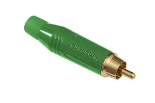 Amphenol ACPR-GRN кабельный разъем RCA, металлический корпус, позолоченные контакты, мягкий хвостовик, цвет зеленый