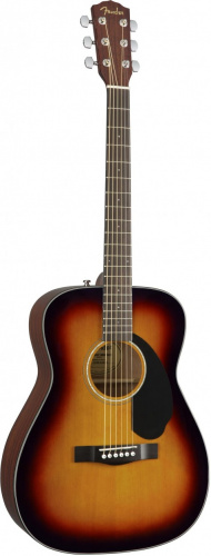 FENDER CC-60S CONCERT SUNBURST WN акустическая гитара, топ массив ели, накладка орех, цвет санберс фото 2