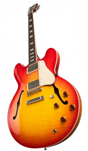 GIBSON 2019 ES-335 Figured, Heritage Cherry гитара полуакустическая, цвет красный в комплекте кейс фото 5