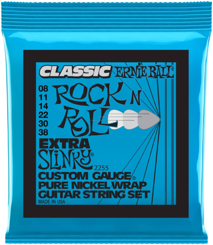 Ernie Ball 2255 струны для эл.гитары Classic Pure Nickel Extra Slinky (8-11-14-22w-30-38)