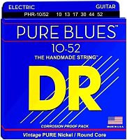 DR PHR-10/52 серия Pure Blues для электрогитары, чистый никель, Medium to Heavy (10-52)