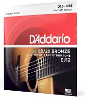 D'Addario EJ12 струны для акустической гитары, бронза 80/20, Medium 13-56