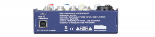 B&G UM-36 микшерный пульт USB, 2 моно, 1 стерео, процессор эфектов, 3 Band стерео эквалайзер, питание через USB интерфейс фото 2