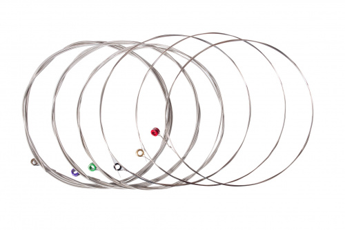 ROCKDALE RES-1046 Струны для электрогитары с шестигранным сердечником и никелевым покрытием. Цветная бобышка в основании струны соответствует номеру с фото 3