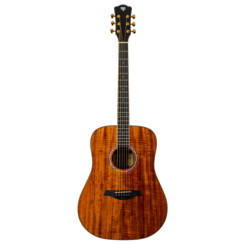 ROCKDALE Aurora D7 Koa NAT Акустическая гитара. Форма корпуса Dreadnought. Цвет натуральный. Глянцевое покрытие. Верхняя дека из ели с верхним слоем и