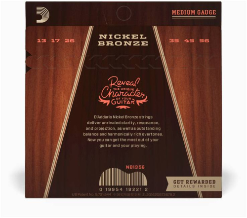 D'Addario NB1356 струны для акустической гитары,Medium, 13-56 фото 3