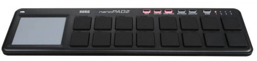 KORG NANOPAD2-BK портативный USB-MIDI-контроллер, 16 чувствительных к скорости нажатия пэдов, тачпэд, кнопки Hold, Gate Arp, Touch Scale, Key/Range, S фото 2