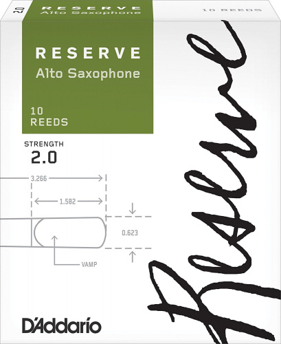 D'ADDARIO WOODWINDS DJR1020 RESERVE ASX- 10 PACK 2.0 трости для альт саксофона, размер 2, 10 шт