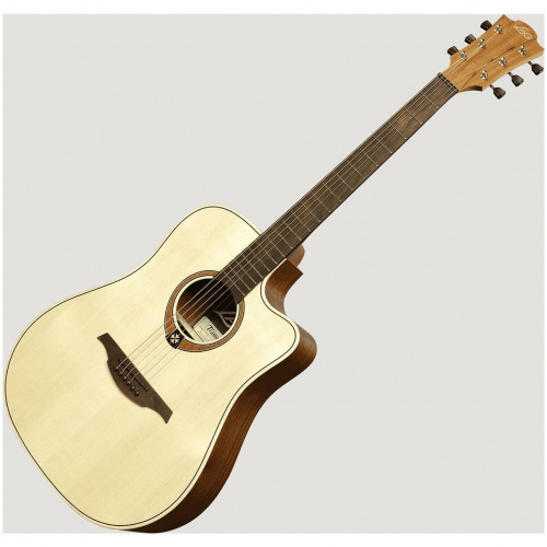 LAG T-70D C NAT акустическая гитара с вырезом Дредноут, цвет натуральный фото 2