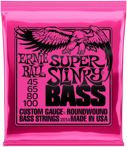 Ernie Ball 2834 струны для бас-гитары Nickel Wound Bass Super Slinky (45-65-80-100)