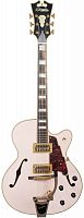 D'Angelico DELUXE 175 MPKGB полуакустическая гитара с кейсом, HH, Bigsby, цвет матовый розовый