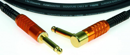 KLOTZ TM-R0450 готовый инструментальный кабель T.M. Stevens Funkmaster, длина 4.5м, моно Jack KLOTZ - моно Jack KLOTZ(угловой), контакты позолочены, м фото 2