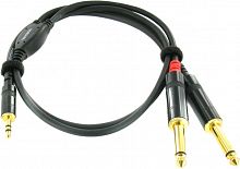 Cordial CFY 0,9 WPP кабель Y-адаптер джек стерео 3,5 мм/2xмоно-джек 6,3 мм M, 0,9 м, черный