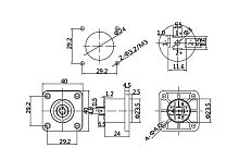 AuraSonics SC4FS панельный разъем 4-контактный спикон female, квадратный фланец