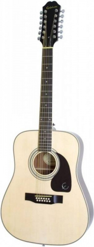 EPIPHONE DR-212 NATURAL CH HDWE гитара акустическая, 12-струнная, дредноут, цвет натуральный, фурнитура хромированная, корпус махагон, верхняя дека ма