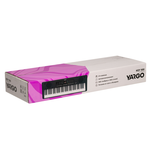 YARGO KEY 100 Синтезатор с автоаккомпанементом. Полифония 32 голоса. 300 тембров. 300 стилей. 80 демомелодий. LED дисплей. Наложение тембров. Разделен фото 14
