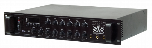 SVS Audiotechnik STA-180 Радиоузел 6 зон, 70/100 В (4, 8, 16 Ом), усилитель мощности 180 Вт фото 5