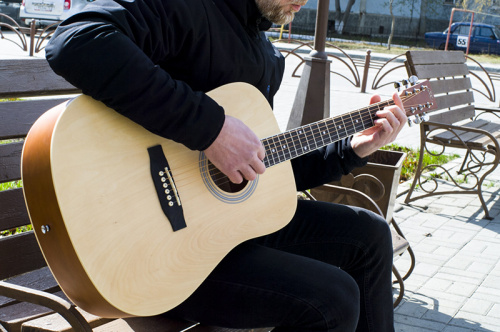 SX SD104 Гитара акустическая, корпус: липа, гриф: окуме, накладка грифа и нижний порожек: палисандр, колки: хромированное покрытие, цвет натуральный м фото 12