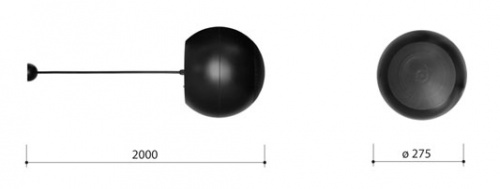 AMC SL 30 (RAL9017) (черный) Сферический подвесной громкоговоритель 6.5"+1". Мощность 100V/30W фото 2