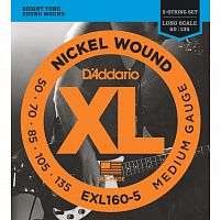 D'Addario EXL160-5 Струны бас 5-стр. soft/reg, 050-135.