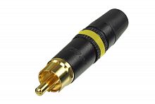 Neutrik Rean NYS373-4 кабельный разъем RCA корпус черный хром, золоченые контакты,желтая маркировочн