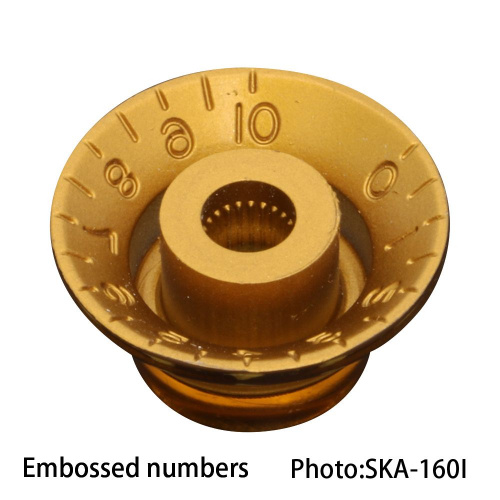 Hosco H-SKG-160I ручка потенциометра Les Paul (дюймовый размер), цилиндр, Gold, embossed фото 2