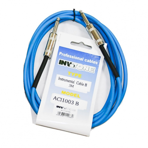 Invotone ACI1003B инструментальный кабель, mono jack 6,3 — mono jack 6,3, длина 3 м (синий)
