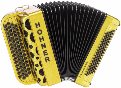 HOHNER Fun Nova II 80 Iight (A7016) gold glitter кнопочный аккордеон 3/4 гриф B
