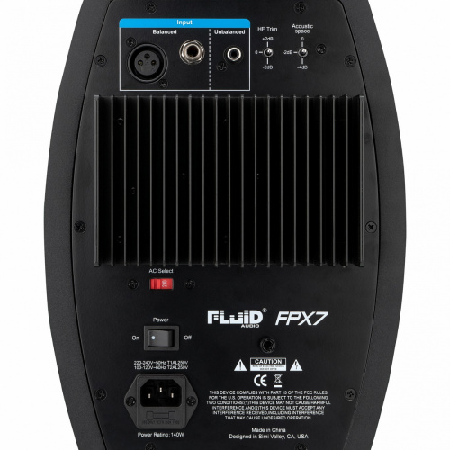 Fluid Audio FPX7 монитор, двухполосный, Bi-Amp, 80 Вт НЧ, 40 Вт ВЧ фото 3