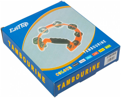 EASTTOP DF102 WHITE Пластиковый тамбурин "Полукруг", 8 пар сдвоенных джинглов, цвет белый фото 5