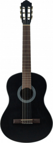 FLIGHT C-100 BK 4/4 классическая гитара 4/4, верхн. дека-ель, корпус-сапеле, цвет черный