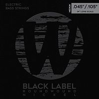 Warwick 41200 M4 струны для бас-гитары, Black Label, 45-105, никель
