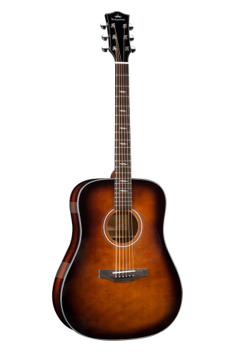 KEPMA F1-D Cherry Sunburst акустическая гитара, цвет вишневый санберст, в комплекте чехол фото 8