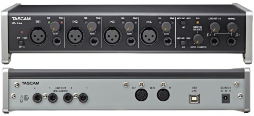 Tascam US-4x4 USB аудио/MIDI интерфейс (4 входа, 4 выхода) фото 3