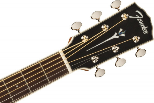 FENDER PM-3CE TRIPLE-O MAH, BLK TOP электроакустическая гитара, цвет черный, кейс в комплекте фото 3