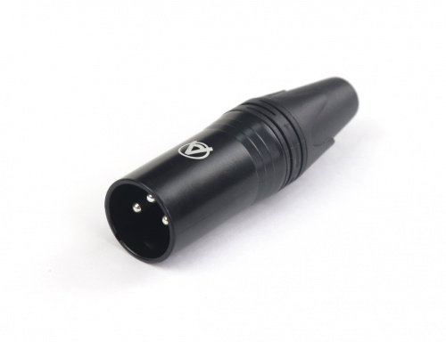 AuraSonics XN3M-B кабельный разъем 3-контактный XLR male, посеребренные контакты, черный