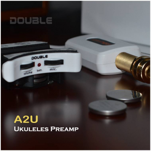 X2 DOUBLE A2U пьезозвукосниматель для укулеле с микрофоном, регуляторы громкости и микрофона фото 12